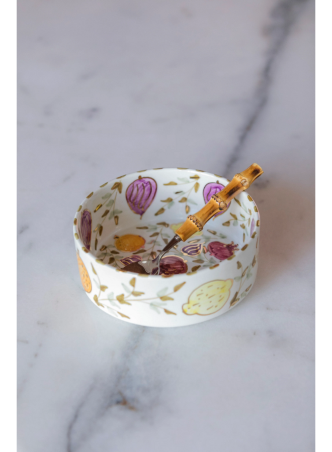 Straight saladbowl Tutti frutti gold