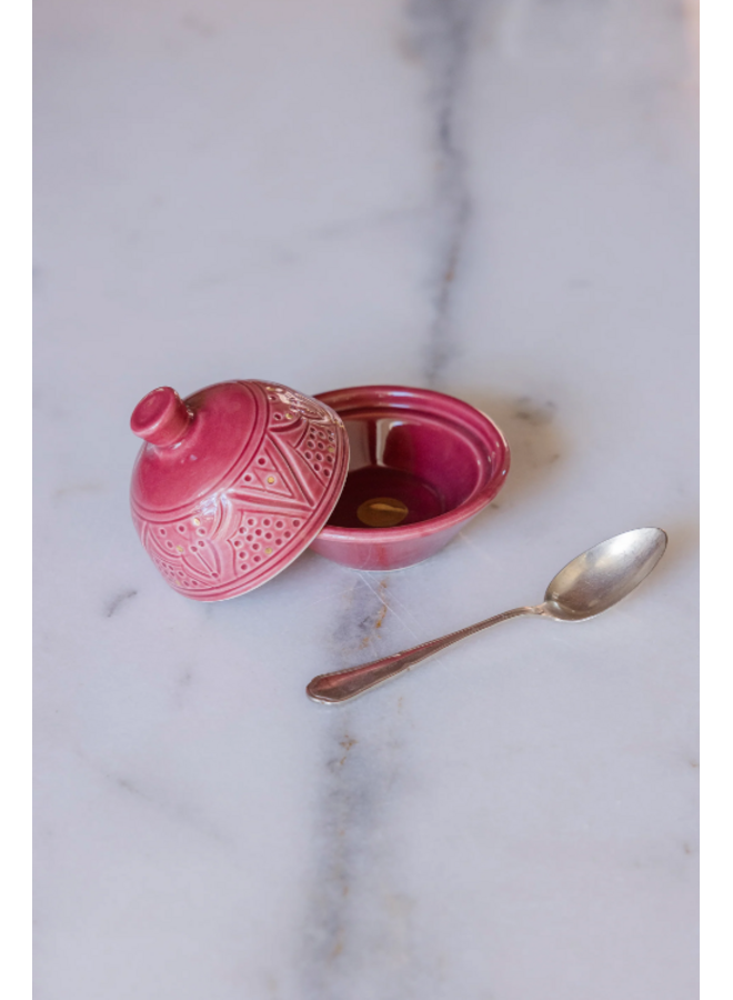 Sugar jar  Empreinte aubergine gold