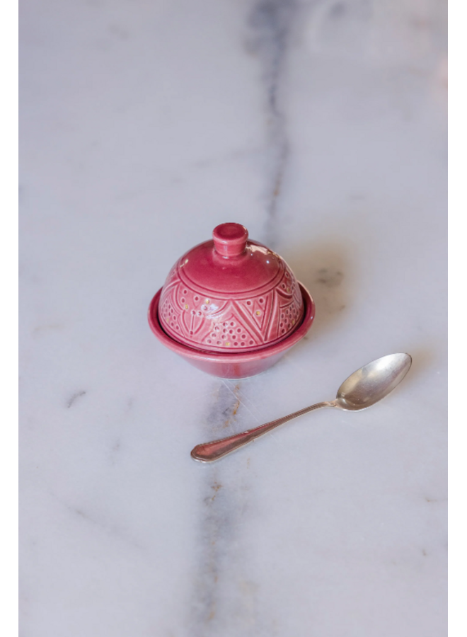 Sugar jar  Empreinte aubergine gold