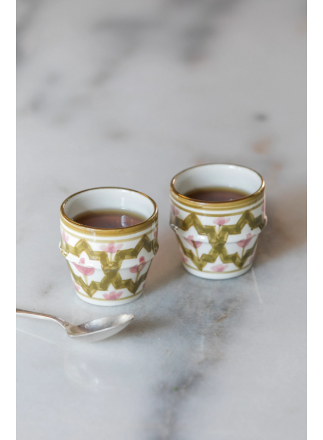Small coffee cup Lmida kaki-blush gold