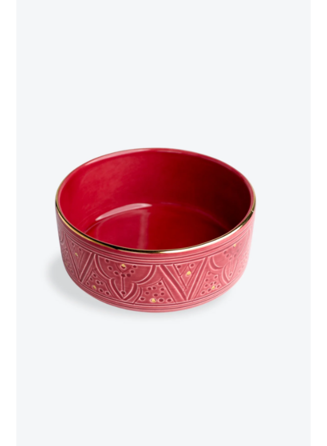 Straight serving dish Empreinte eggplant gold