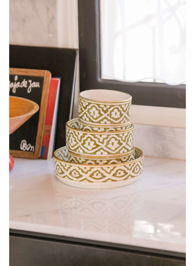 Straight serving dish Fassia kaki gold