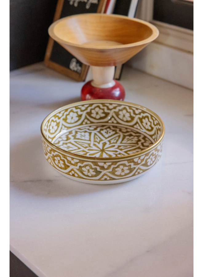 Straight serving dish Fassia kaki gold