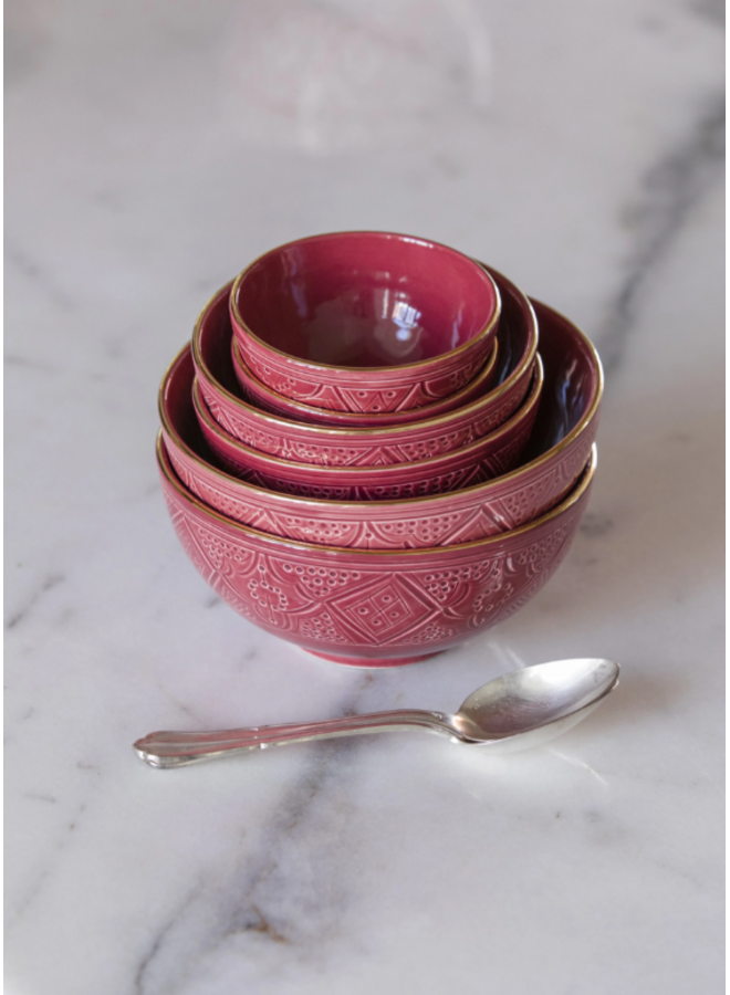 Salad bowl empreinte aubergine gold large