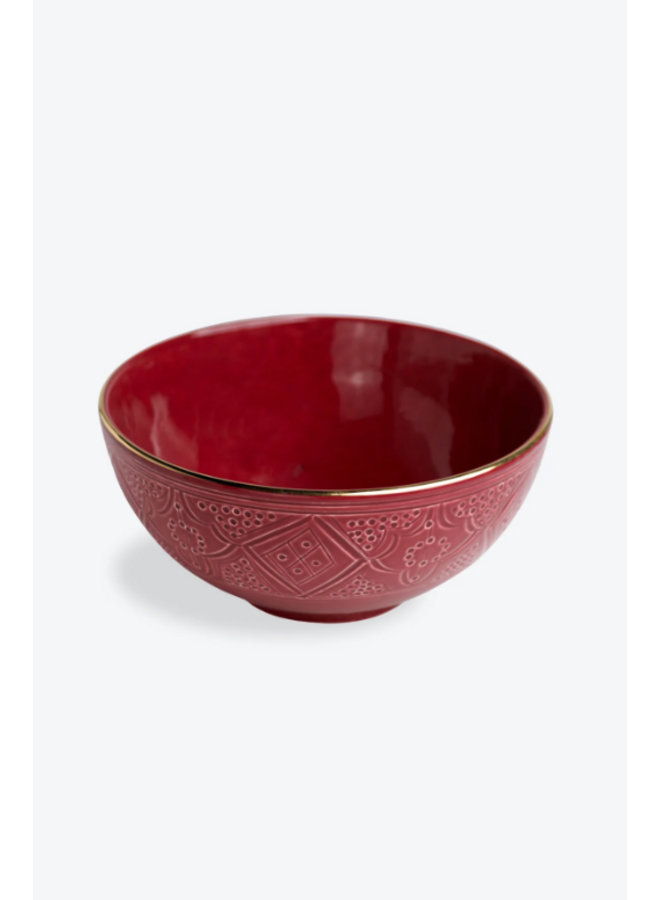 Salad bowl empreinte aubergine gold large