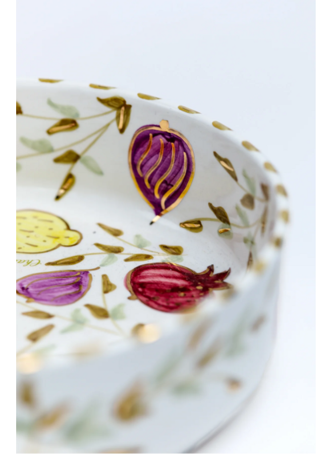 Straight serving dish Tutti frutti gold