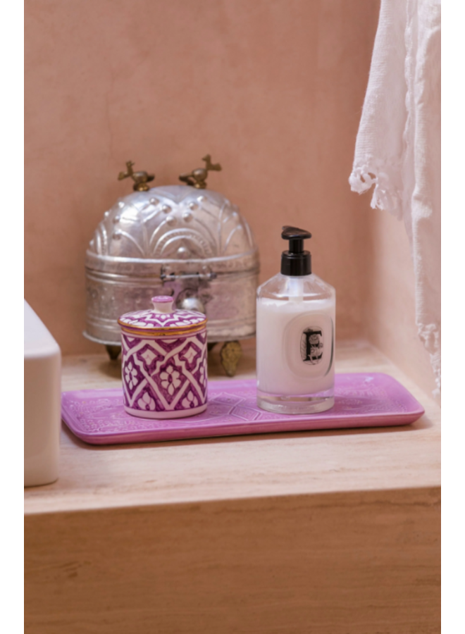 Long rectangular tray Empreinte lilas gold