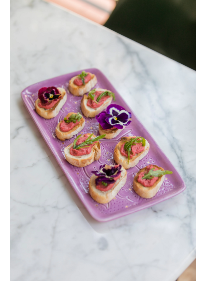 Long rectangular tray Empreinte lilas gold