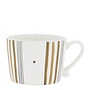 Cup White/Little Stripes Brown with Black 10x8x7cm