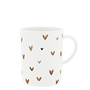 Tea Mug White with Brown Hearts