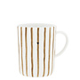 Tea Mug White with Brown Stripes