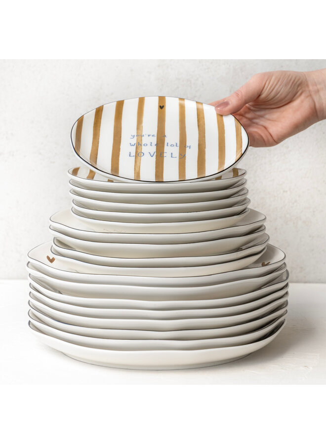 Dessert Plate Brown Big Stripes 19 cm