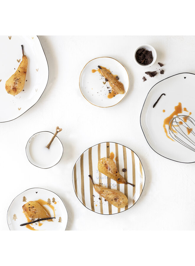 Dessert Plate Brown Big Stripes 19 cm