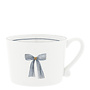 Cup White/Iris Blue Bow 10x8x7cm