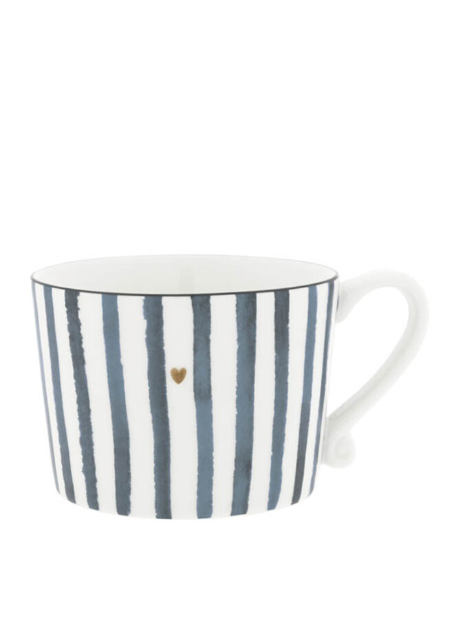 Cup White/Iris Blue Big Stripe 10x8x7cm