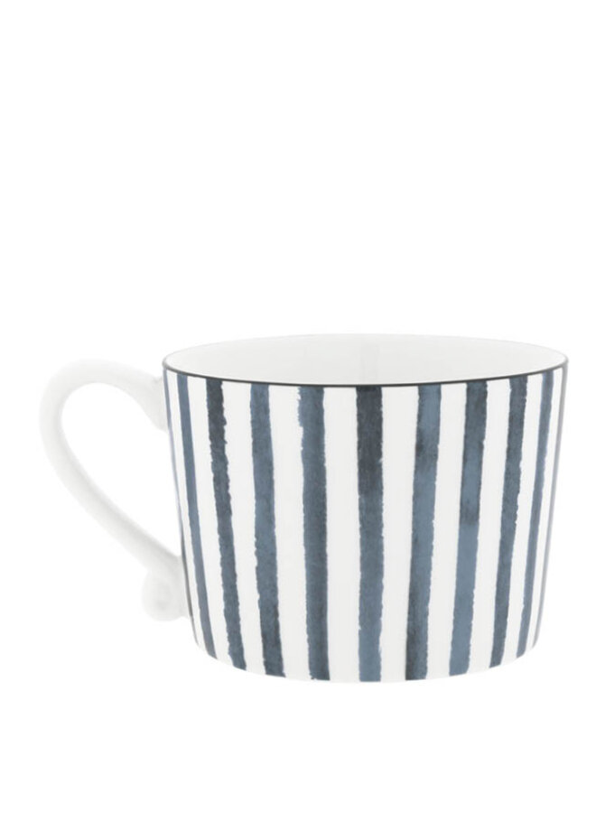 Cup White/Iris Blue Big Stripe 10x8x7cm