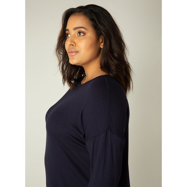 Shirt Base Level Curvy D.blauw Adele 7000022
