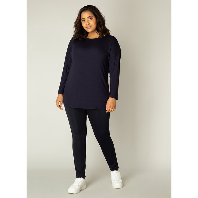 Shirt Base Level Curvy D.blauw Adele 7000022