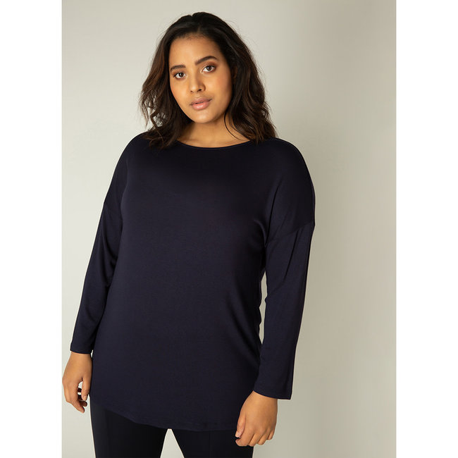 Shirt Base Level Curvy D.blauw Adele 7000022