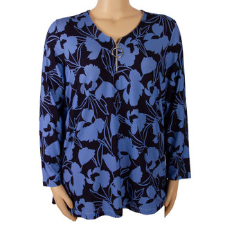 Outlet Shirt SeeYou D.blauw bloem A72812
