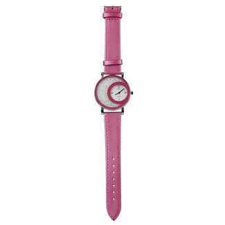 Huismerk Horloge rose strass