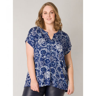 Outlet Shirt Yesta wit blauw print Harvin A003612