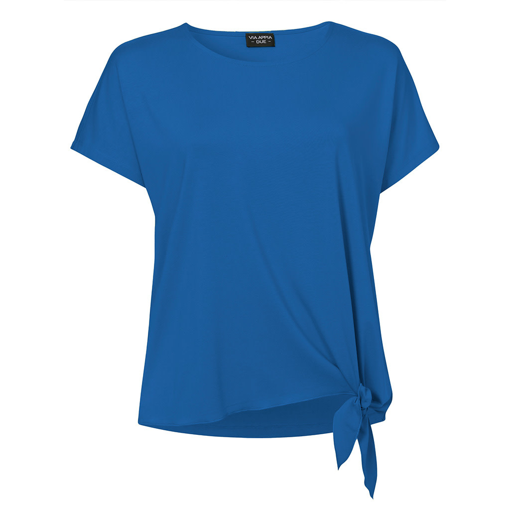 Afdaling stijfheid Laag Shirt Via Appia Due blauw 1/2 mouw 623022 - 2Fashion