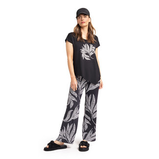 Outlet Broek Dorisstreich zwart print 809330