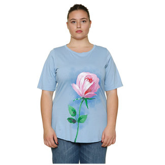 Outlet Shirt Sophia Curvy L.blauw roos AND23021