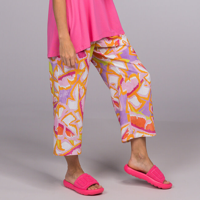 Broek 7/8 SeeYou rose print E26850 572