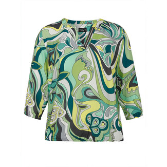 Via Appia Due Blouse Via Appia Due groen print V-hals 2411637