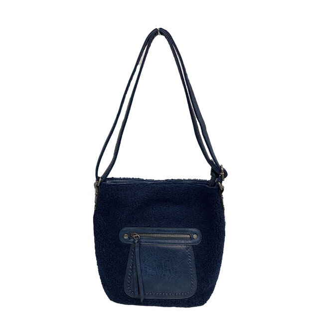 Handtas D.blauw stof K-2103