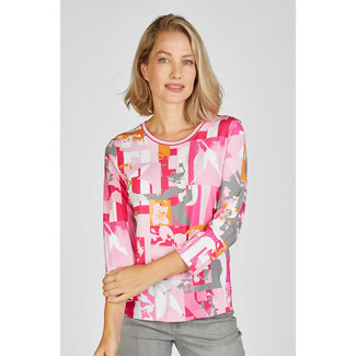 Rabe Shirt Rabe rose grijs print 52-113350