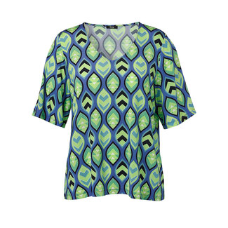 Frapp Shirt Frapp groen blauw print 2452478