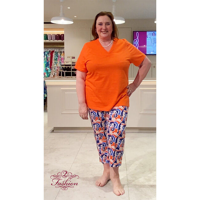 Pyjama Comtessa 7/8 broek oranje 241325