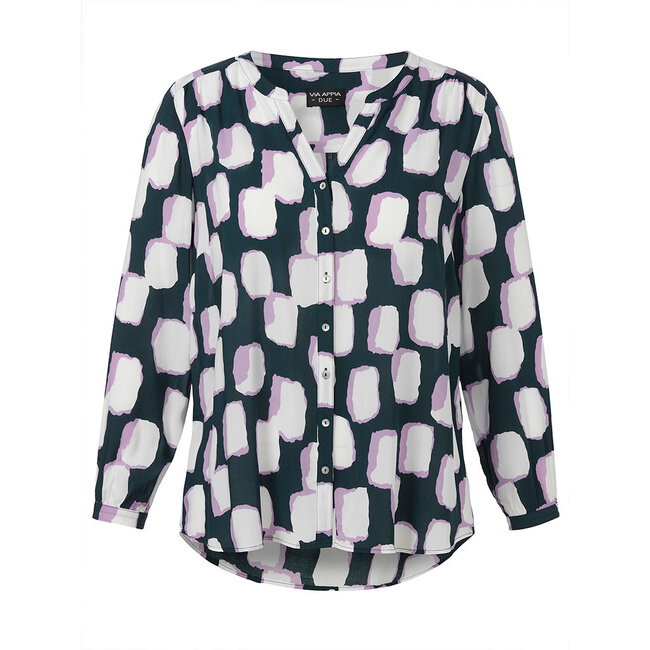 Blouse Via Appia Due groen lila print 2424690 523
