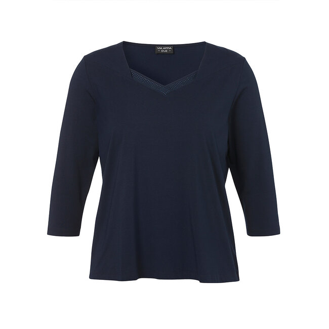 Shirt Via Appia Due D.blauw strass 3/4 mouw 2414421