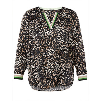 Frapp Blouse Frapp leopard print V-hals 2454699