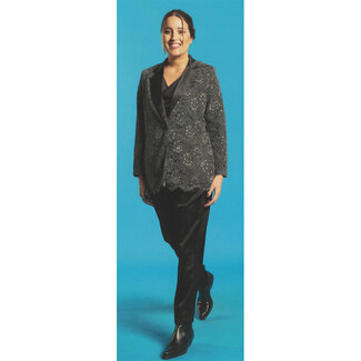 Outlet Blazer Sophia Curvy grijs met kant 243401012