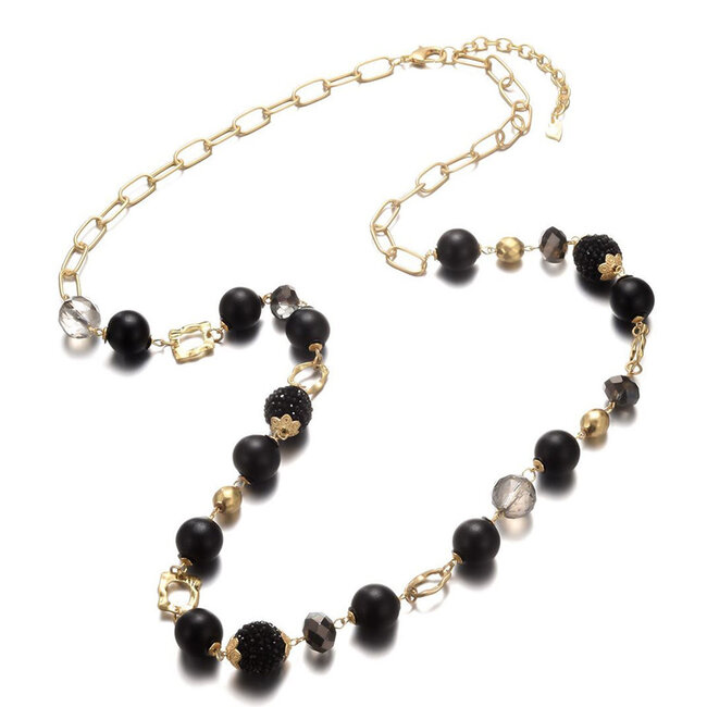 Halsketting zwart goud 101143402