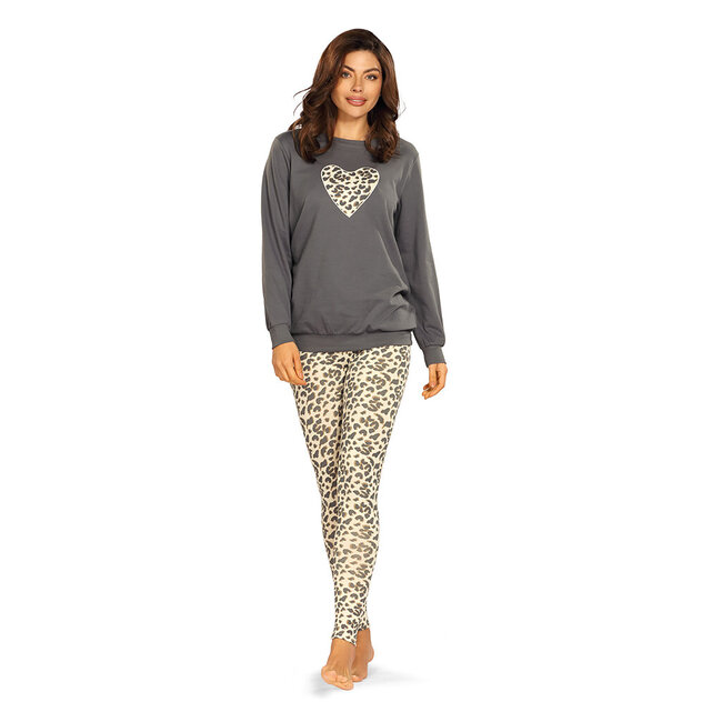 Pyjama Comtessa grijs leopard 242329 90