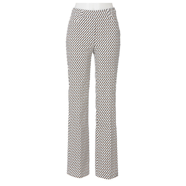 Broek Stark wit bruin print bootcut Janna 4030 176