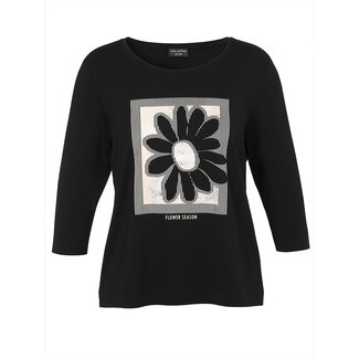 Via Appia Due Shirt Via Appia Due 3/4 mouw zwart print 2511444