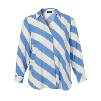 Outlet Blouse Via Appia Due blauw creme 2511921