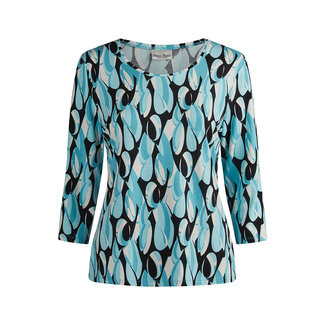 Outlet Shirt Barbara Lebek turquoise zwart 80500052