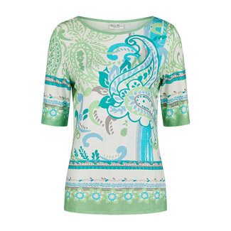 Outlet Shirt Barbara Lebek groen bruin multi 82550052
