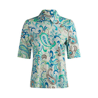 Barbara Lebek Polo Barbara Lebek groen bruin multi 82510052