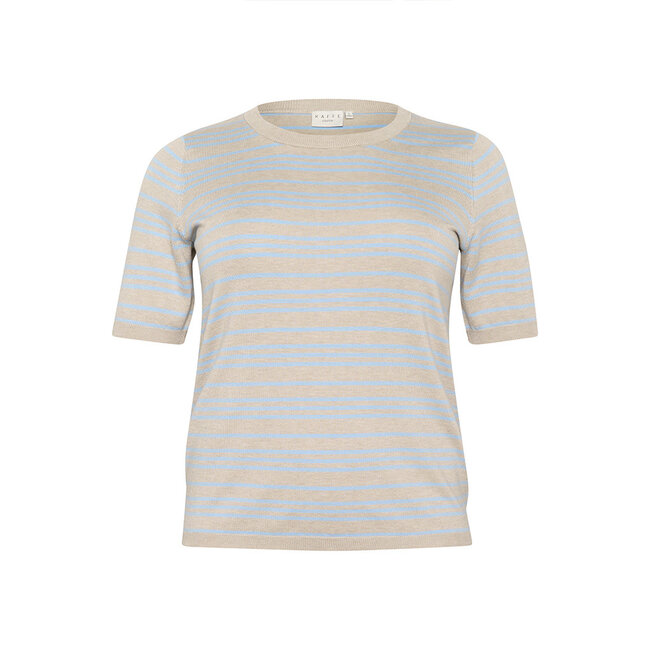 Shirt Kaffe Curve gebreid beige L.blauw 10582914