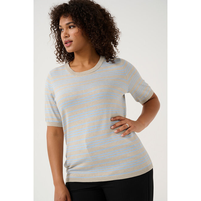 Shirt Kaffe Curve gebreid beige L.blauw 10582914