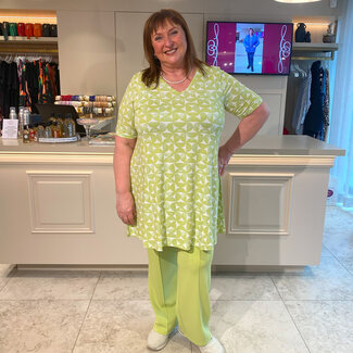 Outlet Tuniek Yesta citric green offwhite Anki A005645